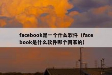 facebook是一个什么软件（facebook是什么软件哪个国家的）