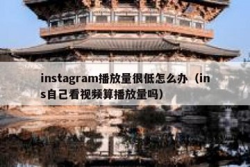 instagram播放量很低怎么办（ins自己看视频算播放量吗）