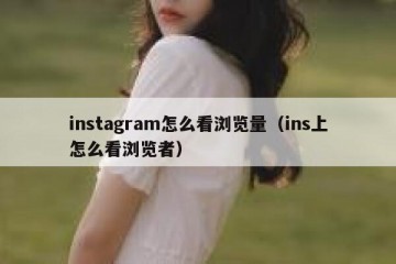 instagram怎么看浏览量（ins上怎么看浏览者）