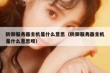 防御服务器主机是什么意思（防御服务器主机是什么意思呀）