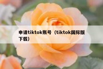 申请tiktok账号（tiktok国际版下载）