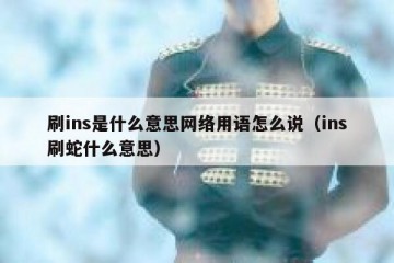 刷ins是什么意思网络用语怎么说（ins刷蛇什么意思）