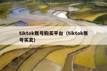 tiktok账号购买平台（tiktok账号买卖）