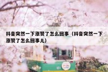 抖音突然一下涨赞了怎么回事（抖音突然一下涨赞了怎么回事儿）