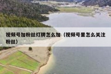 视频号加粉丝灯牌怎么加（视频号里怎么关注粉丝）