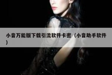小音万能版下载引流软件卡密（小音助手软件）