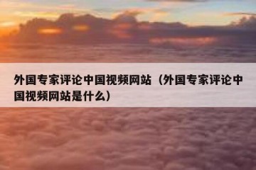 外国专家评论中国视频网站（外国专家评论中国视频网站是什么）