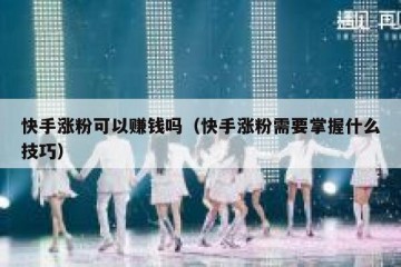 快手涨粉可以赚钱吗（快手涨粉需要掌握什么技巧）