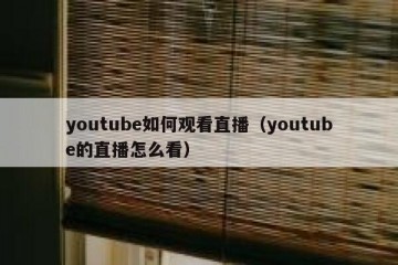 youtube如何观看直播（youtube的直播怎么看）