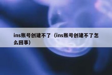 ins账号创建不了（ins账号创建不了怎么回事）