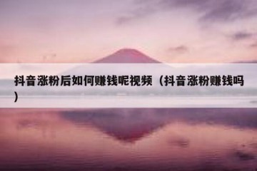 抖音涨粉后如何赚钱呢视频（抖音涨粉赚钱吗）