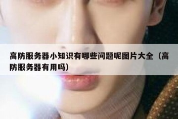 高防服务器小知识有哪些问题呢图片大全（高防服务器有用吗）
