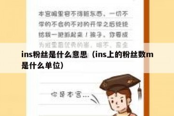 ins粉丝是什么意思（ins上的粉丝数m是什么单位）