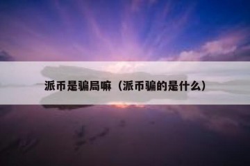 派币是骗局嘛（派币骗的是什么）