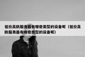 低价高防服务器有哪些类型的设备呢（低价高防服务器有哪些类型的设备呢）