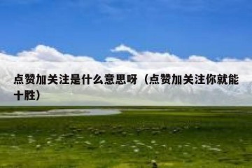 点赞加关注是什么意思呀（点赞加关注你就能十胜）