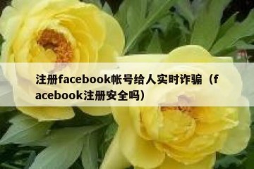 注册facebook帐号给人实时诈骗（facebook注册安全吗）