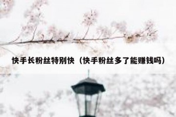 快手长粉丝特别快（快手粉丝多了能赚钱吗）