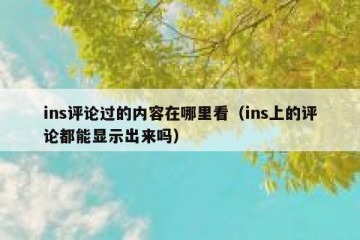 ins评论过的内容在哪里看（ins上的评论都能显示出来吗）