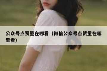 公众号点赞量在哪看（微信公众号点赞量在哪里看）