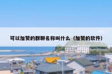 可以加赞的群聊名称叫什么（加赞的软件）