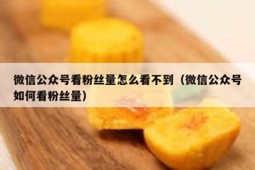 微信公众号看粉丝量怎么看不到（微信公众号如何看粉丝量）