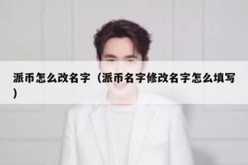 派币怎么改名字（派币名字修改名字怎么填写）