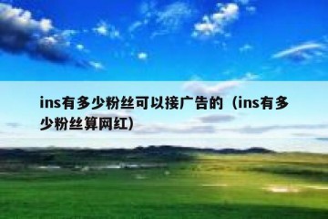 ins有多少粉丝可以接广告的（ins有多少粉丝算网红）