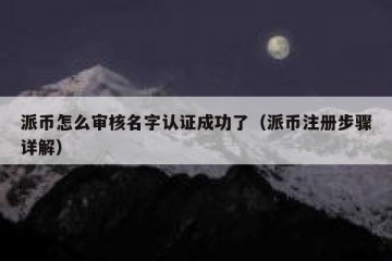 派币怎么审核名字认证成功了（派币注册步骤详解）
