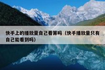 快手上的播放量自己看算吗（快手播放量只有自己能看到吗）