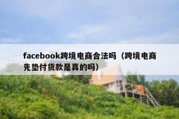 facebook跨境电商合法吗（跨境电商先垫付货款是真的吗）