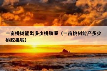 一亩桃树能出多少桃胶呢（一亩桃树能产多少桃胶果呢）