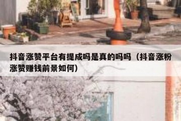 抖音涨赞平台有提成吗是真的吗吗（抖音涨粉涨赞赚钱前景如何）