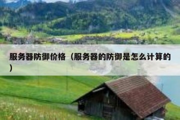 服务器防御价格（服务器的防御是怎么计算的）