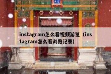 instagram怎么看视频游览（instagram怎么看浏览记录）