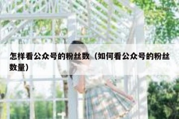 怎样看公众号的粉丝数（如何看公众号的粉丝数量）
