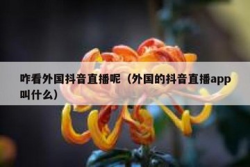 咋看外国抖音直播呢（外国的抖音直播app叫什么）
