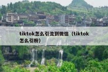 tiktok怎么引流到微信（tiktok怎么引粉）