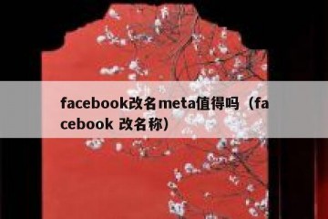 facebook改名meta值得吗（facebook 改名称）