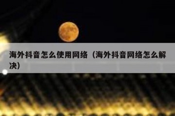 海外抖音怎么使用网络（海外抖音网络怎么解决）