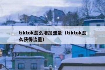 tiktok怎么增加流量（tiktok怎么获得流量）