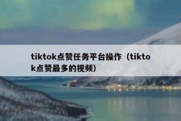 tiktok点赞任务平台操作（tiktok点赞最多的视频）