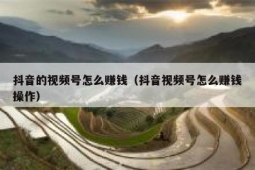 抖音的视频号怎么赚钱（抖音视频号怎么赚钱操作）