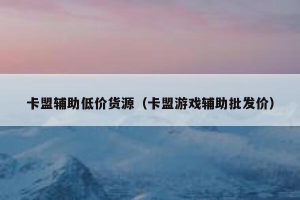 卡盟辅助低价货源（卡盟游戏辅助批发价） 第1张