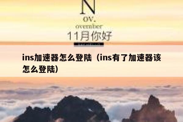 ins加速器怎么登陆（ins有了加速器该怎么登陆） 第1张