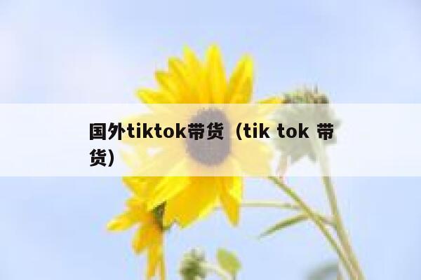 国外tiktok带货（tik tok 带货） 第1张
