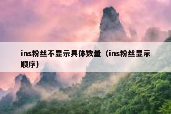 ins粉丝不显示具体数量（ins粉丝显示顺序） 第1张