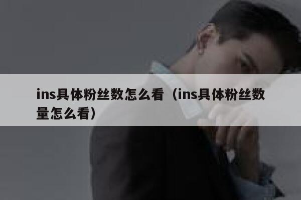 ins具体粉丝数怎么看（ins具体粉丝数量怎么看） 第1张