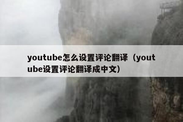 youtube怎么设置评论翻译（youtube设置评论翻译成中文） 第1张