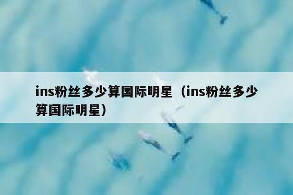ins粉丝多少算国际明星(ins粉丝多少算国际明星) 第1张 ins粉丝多少算国际明星(ins粉丝多少算国际明星) 第1张